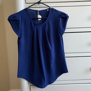 Tulip sleeve navy top